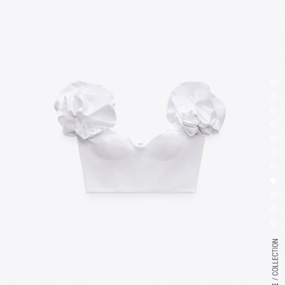 [BRAND NEW] ZARA White Voluminous Poplin Top (Never Worn!) - Size Small